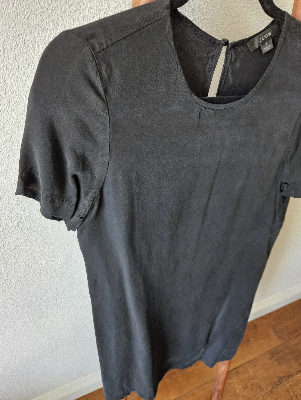 J. Crew Cupro Boho Black Dress